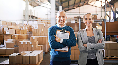 Managers in warehouse